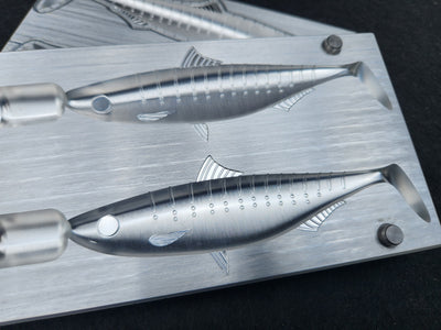 CNC Aluminum Machined Soft Plastic Fishing Lure Mold, CNC