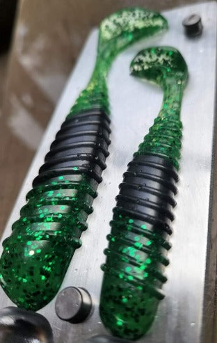 Soft plastics Aluminium CNC mold. Custom soft plastic baits for fishing. 